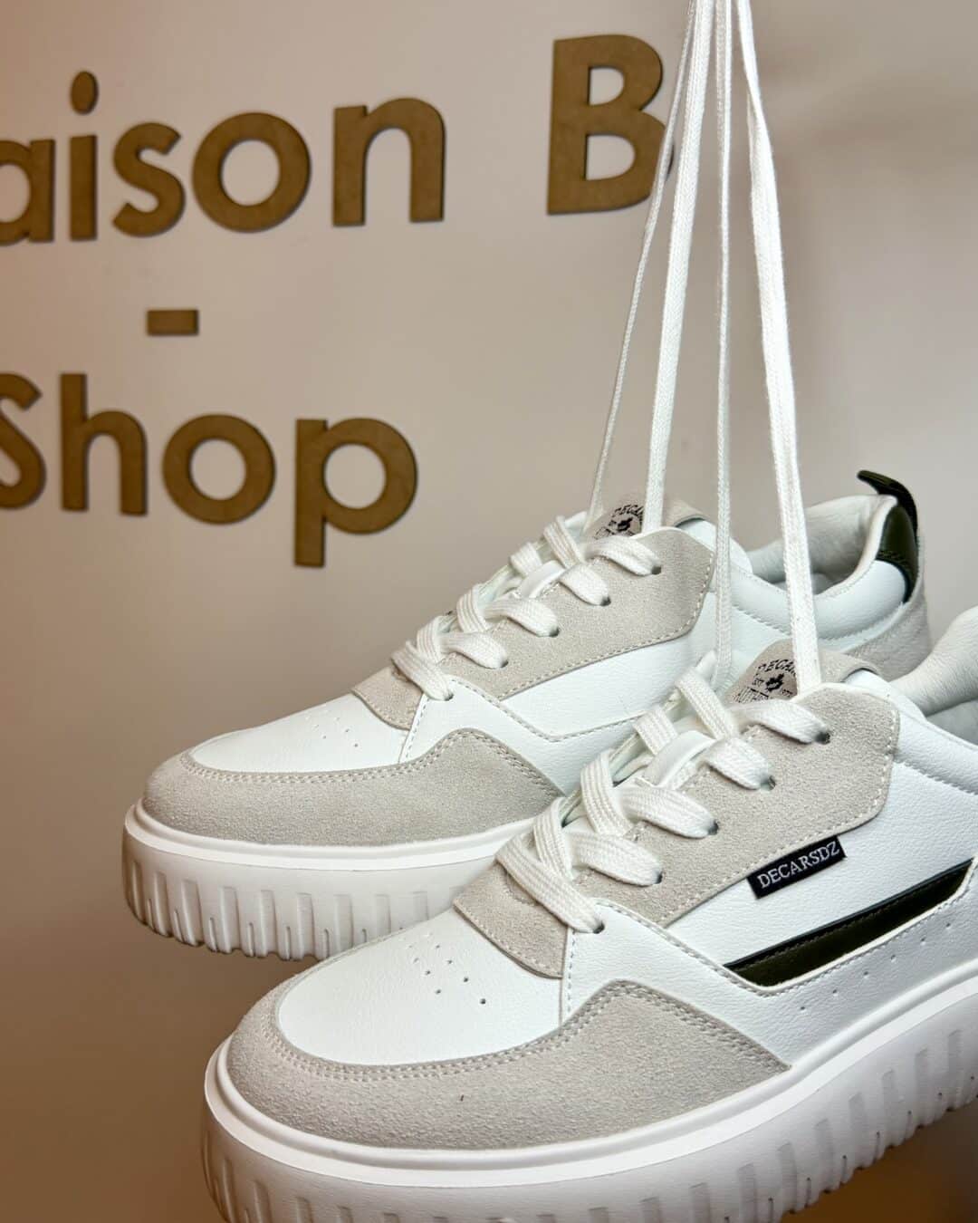 AXEL – Baskets blanches homme semelle épaisse