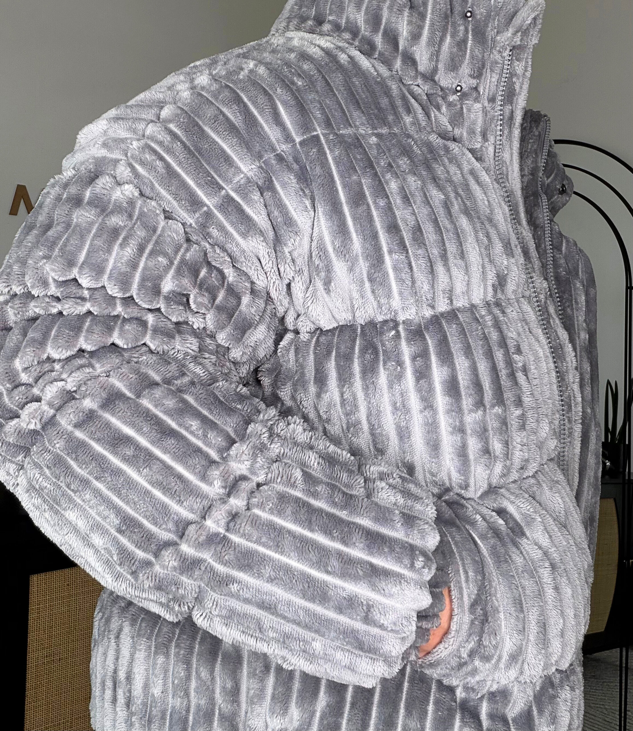 KALDER – Doudoune grise velours côtelé homme – Image 4