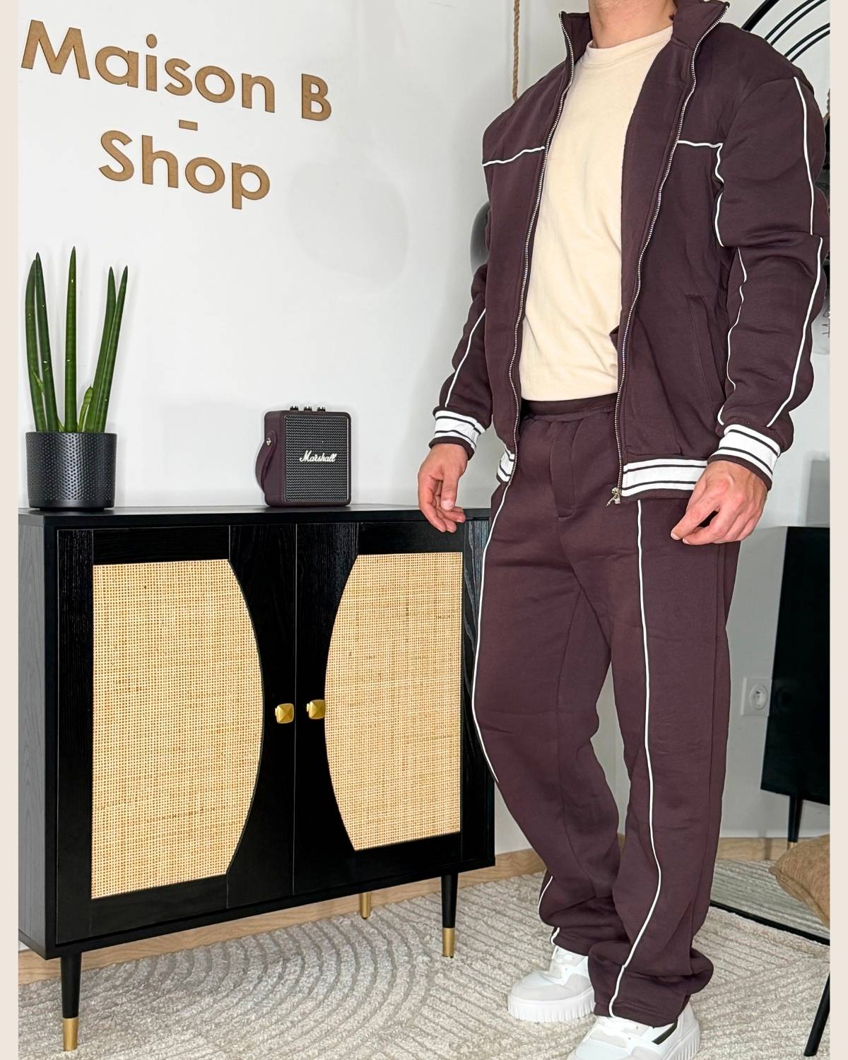 Ensemble jogging homme bordeaux – confort & style au quotidien – Image 2