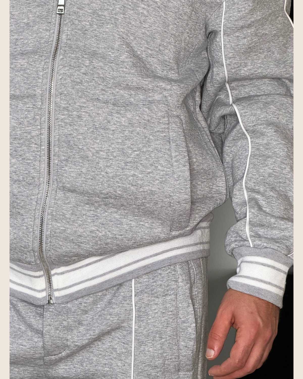 Ensemble jogging homme gris en coton – Style urbain – Image 3