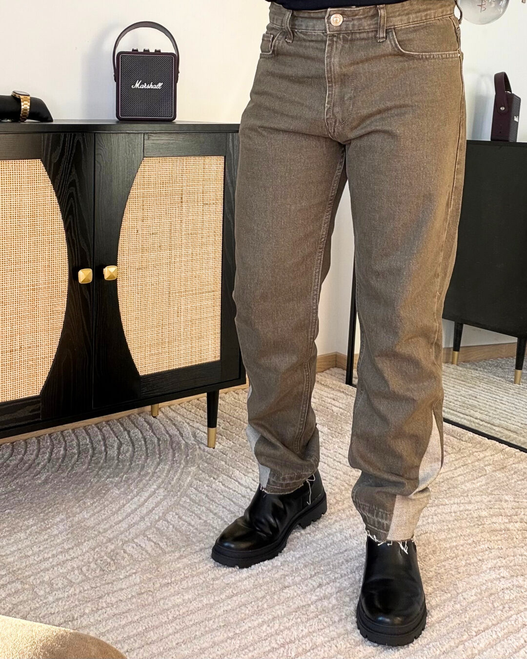 Jean marron homme Triangle beige – coupe moderne & confort quotidien