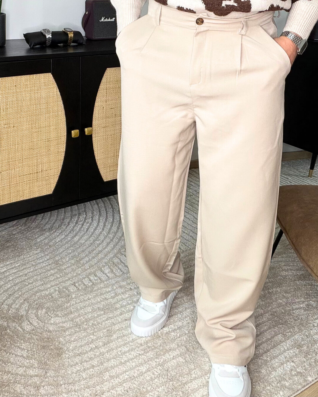 Pantalon large beige homme – confort moderne & style casual