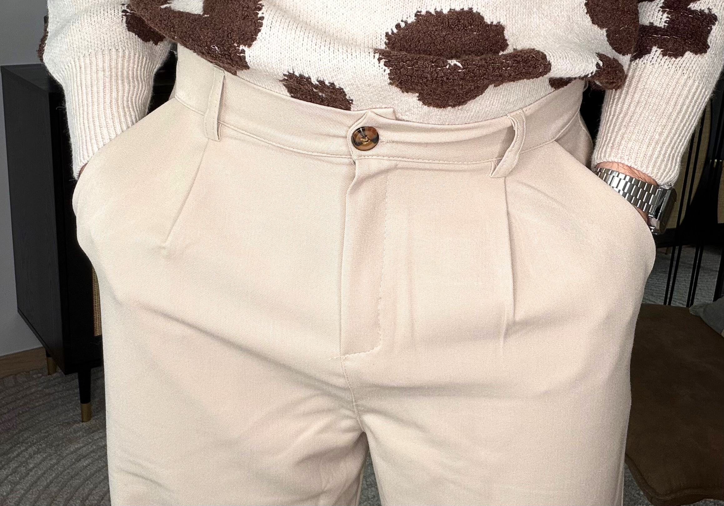 SIGUR – Pantalon large beige homme – Image 3