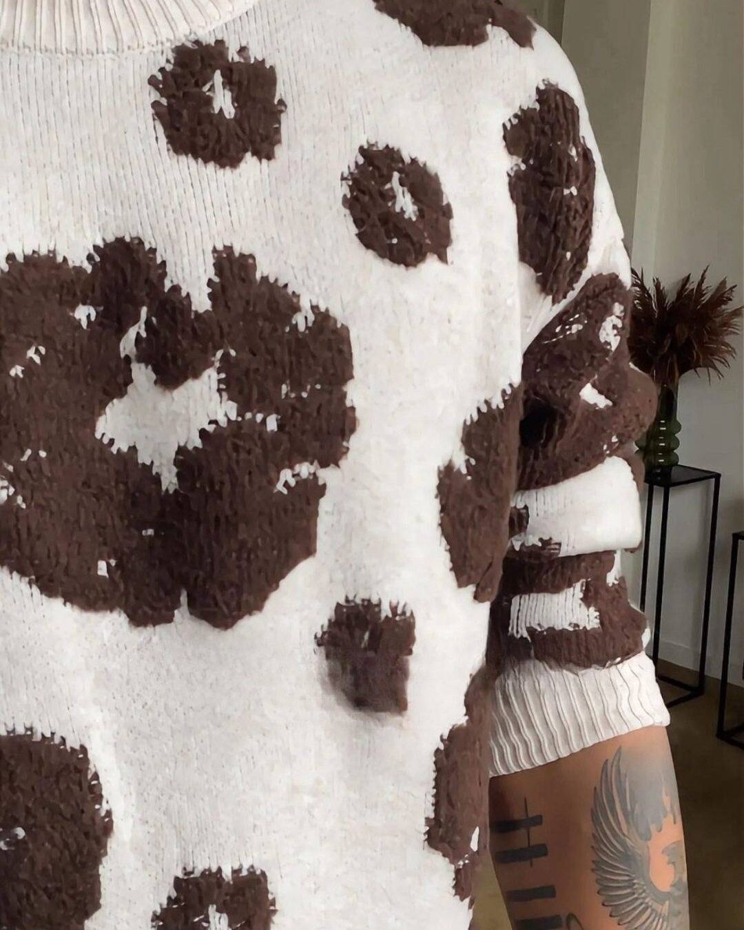 Pull homme à motif marron – style moderne & confort quotidien