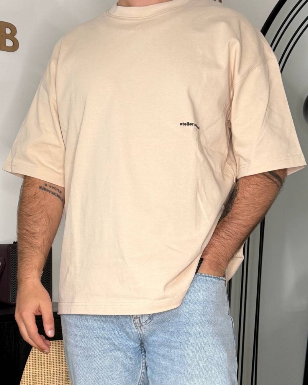 T-shirt beige oversize homme – style moderne & confort au quotidien