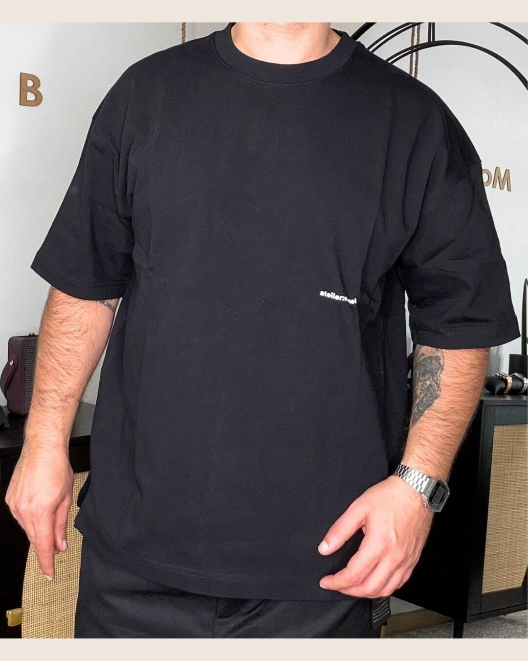 T-shirt noir oversize homme – style moderne & confort au quotidien