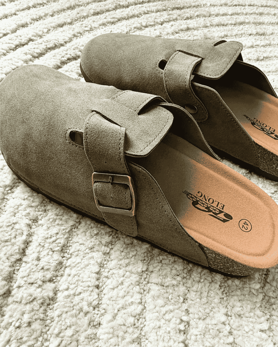 ESKIL – Mules homme kaki à boucle ajustable