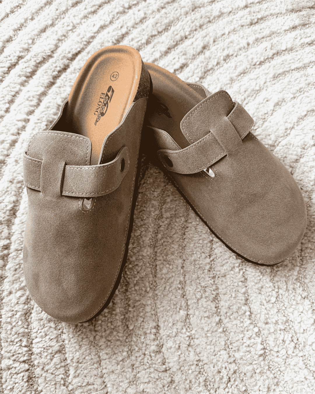 ESKIL – Mules homme taupe à boucle ajustable