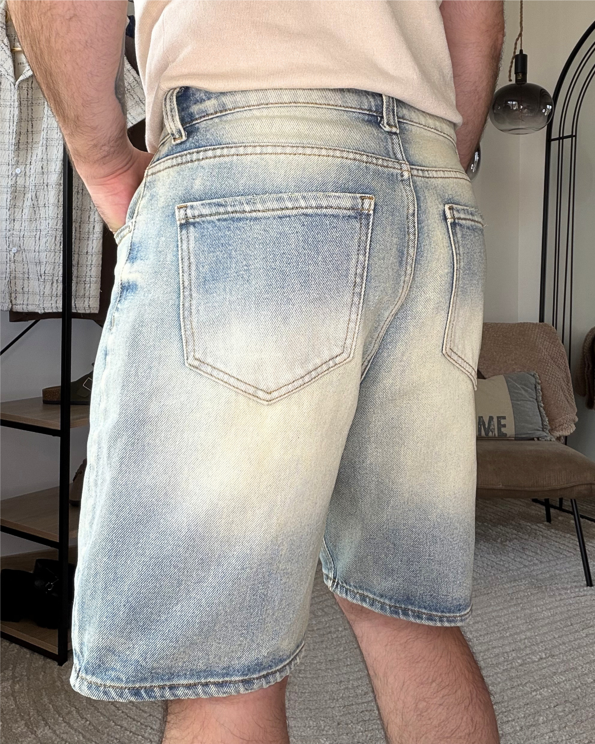 MADS – Short en jean homme délavé bleu clair – Image 2