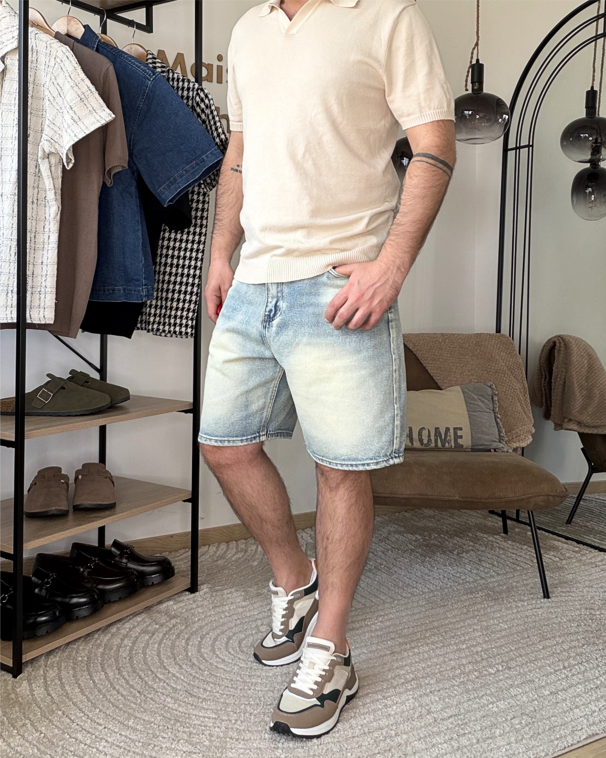 MADS – Short en jean homme délavé bleu clair – Image 3